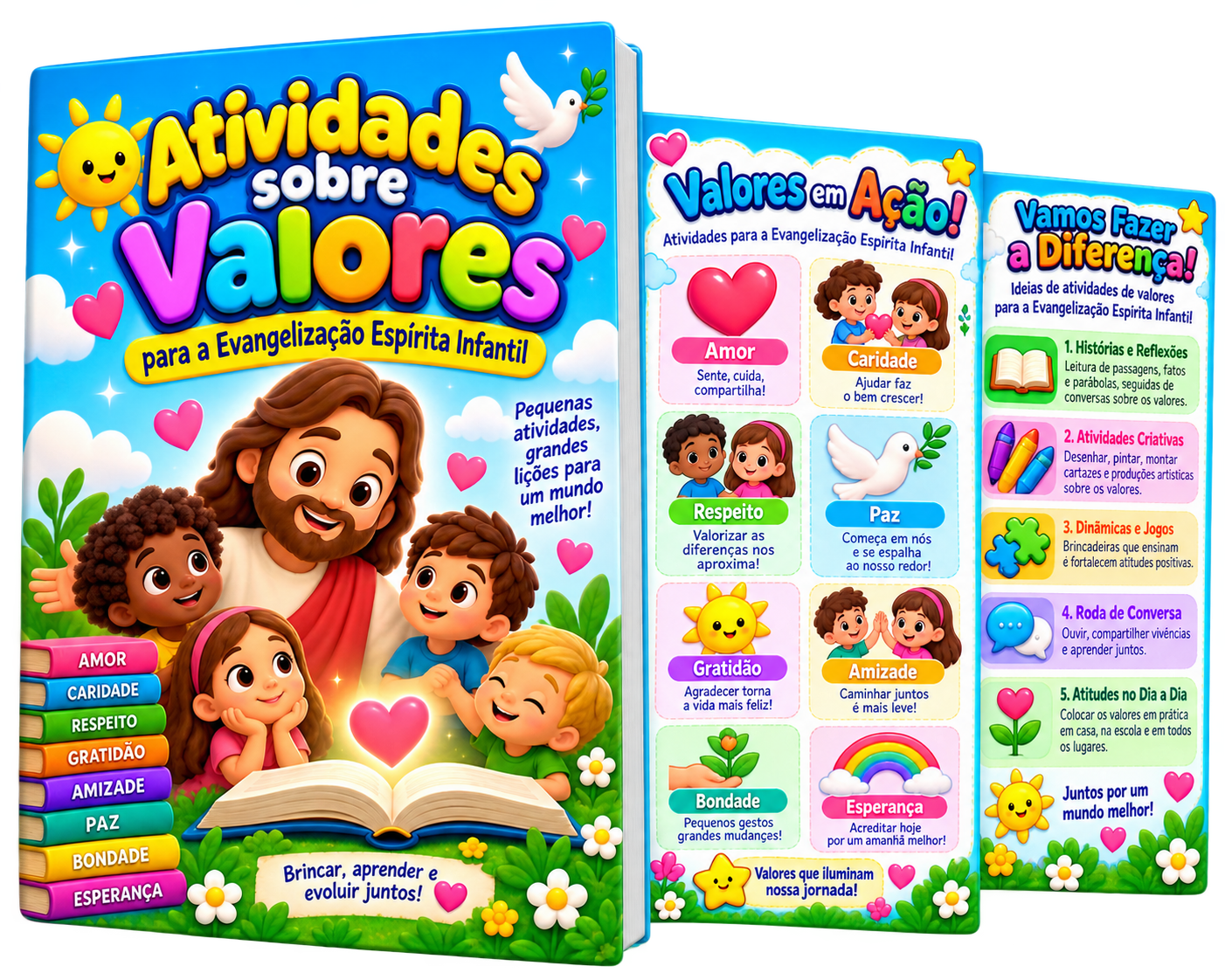 Atividades sobre Valores — capa e páginas internas